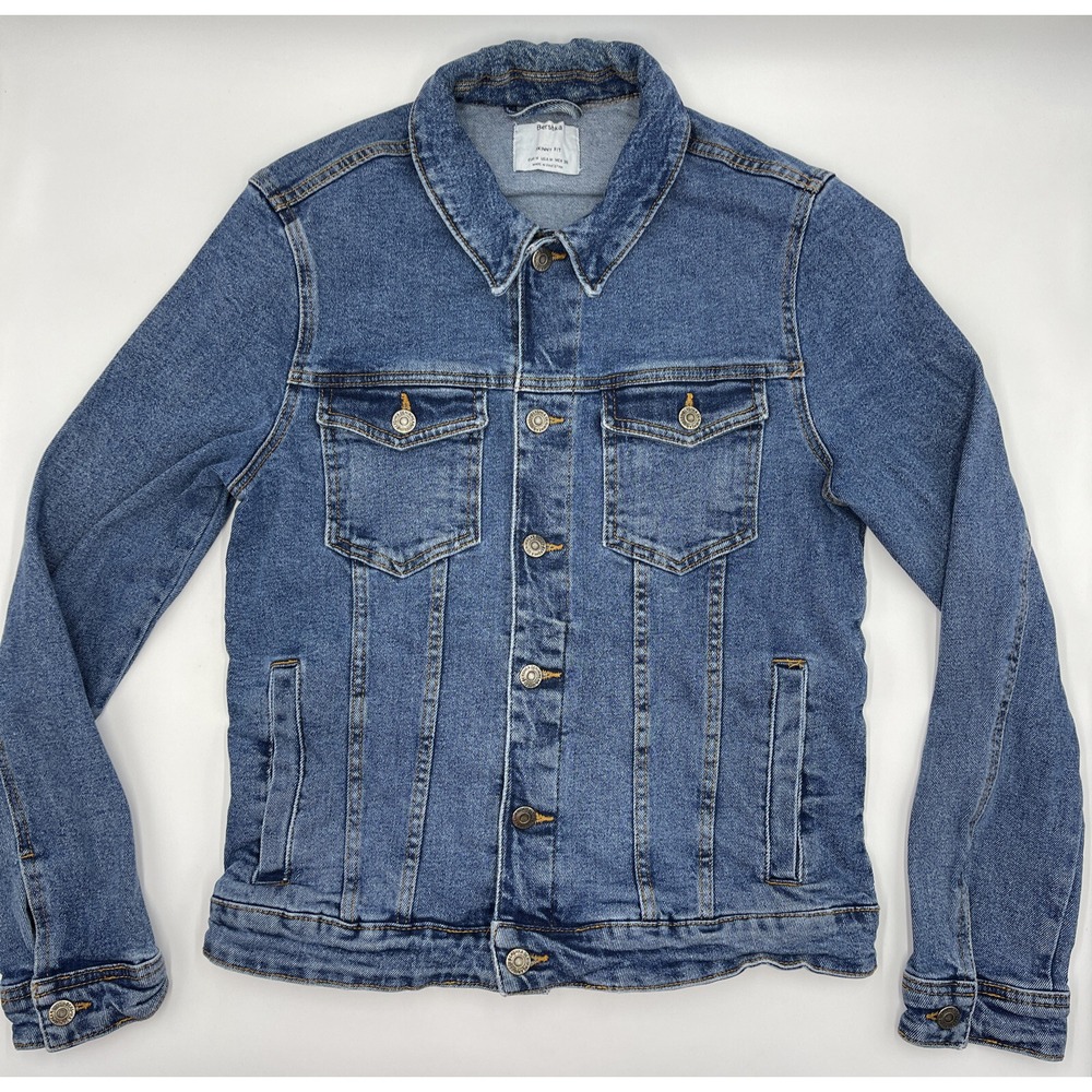 Bershka Skinny Fit Denim Jeans Jacket Size M #C415
